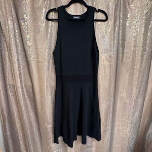 Express Black Nylon Spandex Fit & Flare Scoop Neck Dress Medium